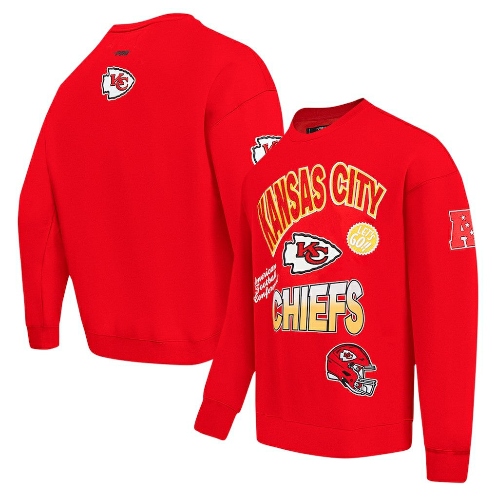 NFL Kansas City Chiefs Pro Standard Turn It Up Drop Shoulder Pullover Sweatshirt