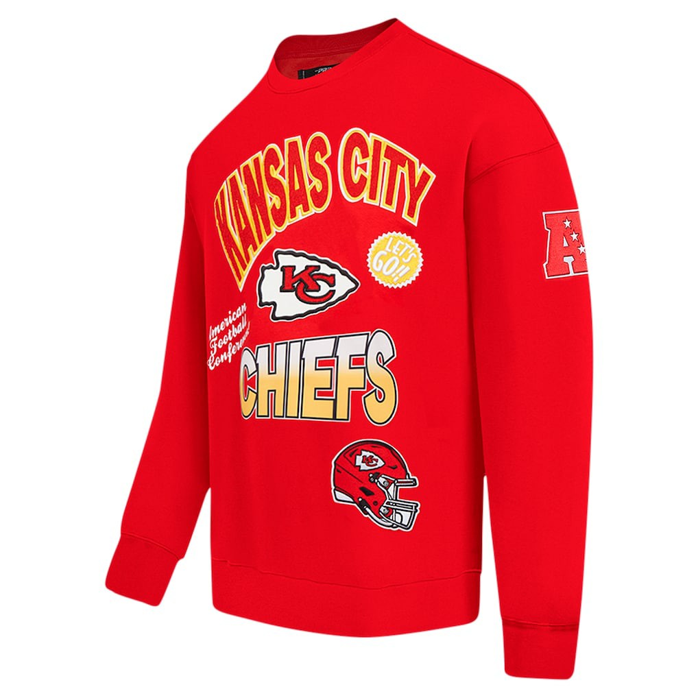 NFL Kansas City Chiefs Pro Standard Turn It Up Drop Shoulder Pullover Sweatshirt