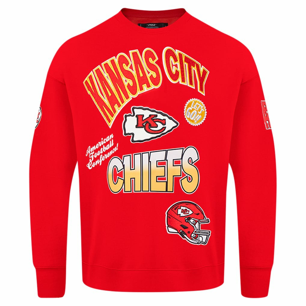 NFL Kansas City Chiefs Pro Standard Turn It Up Drop Shoulder Pullover Sweatshirt