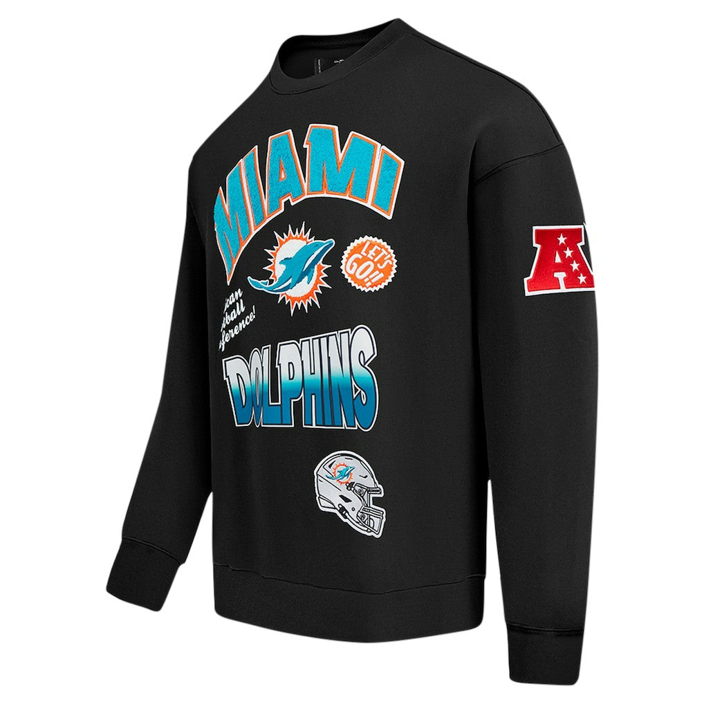 NFL Miami Dolphins Pro Standard Turn It Up Drop Shoulder Pullover Sweatshirt