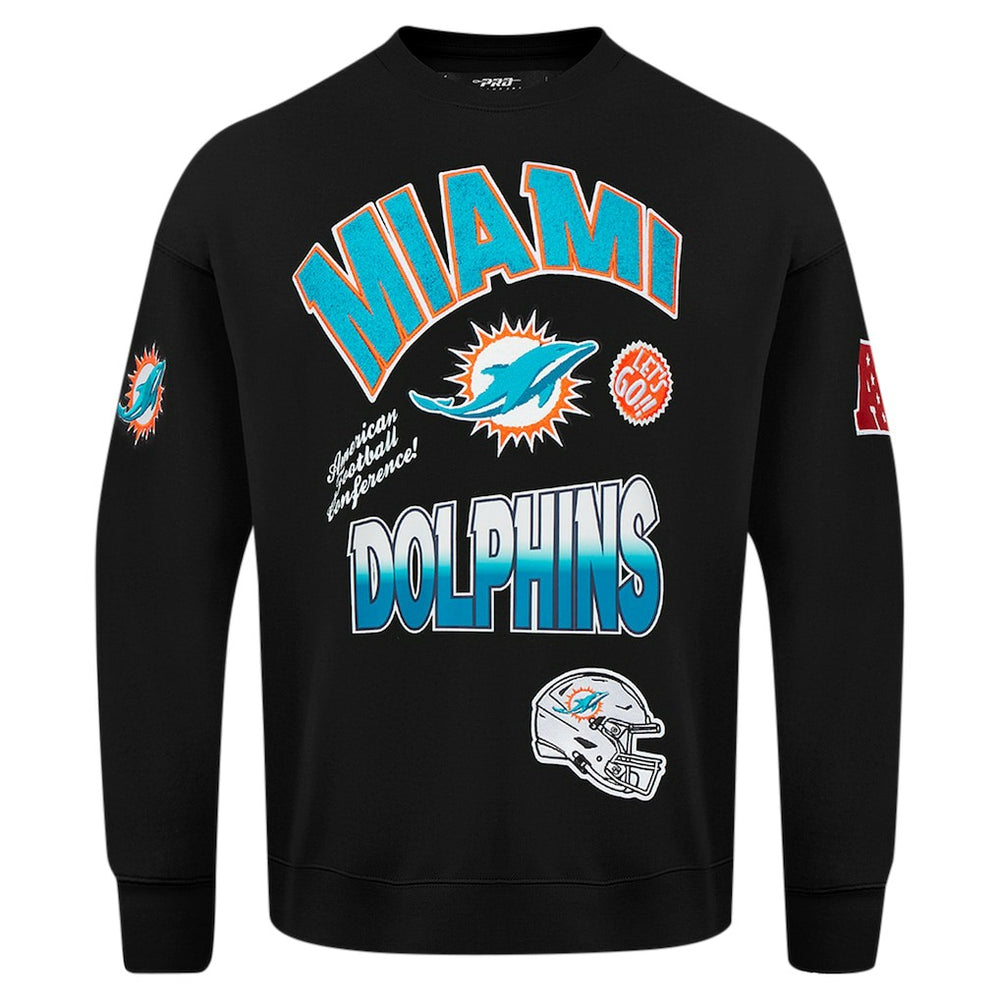 NFL Miami Dolphins Pro Standard Turn It Up Drop Shoulder Pullover Sweatshirt