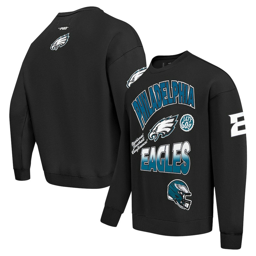 NFL Philadelphia Eagles Pro Standard Turn It Up Drop Shoulder Pullover Sweatshirt