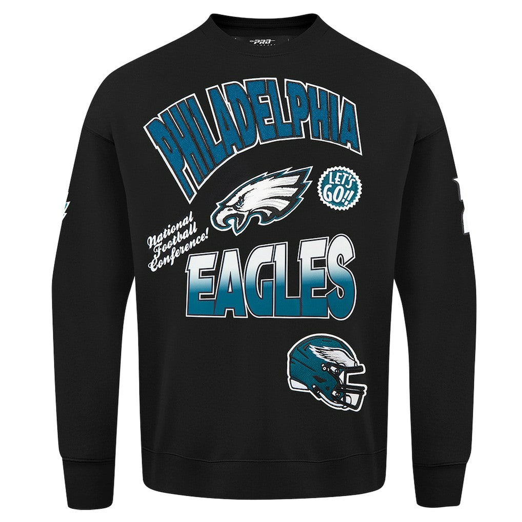 NFL Philadelphia Eagles Pro Standard Turn It Up Drop Shoulder Pullover Sweatshirt