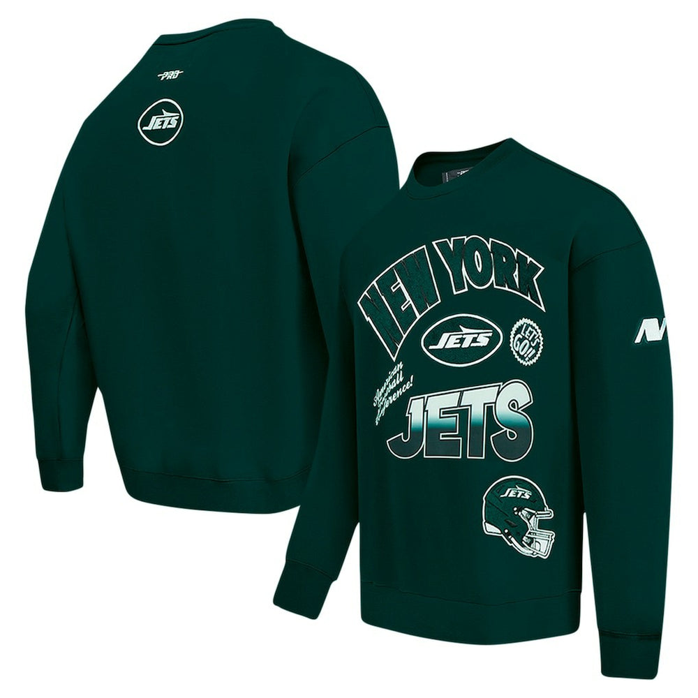 NFL New York Jets Pro Standard Turn It Up Drop Shoulder Pullover Sweatshirt