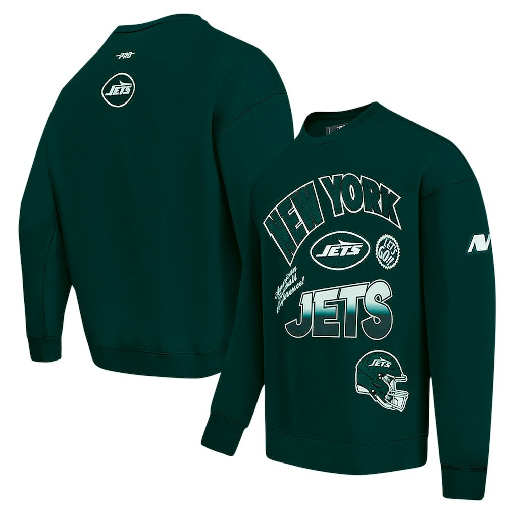 NFL New York Jets Pro Standard Turn It Up Drop Shoulder Pullover Sweatshirt