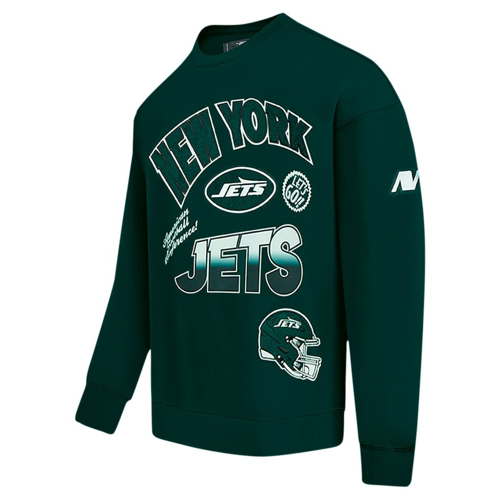 NFL New York Jets Pro Standard Turn It Up Drop Shoulder Pullover Sweatshirt