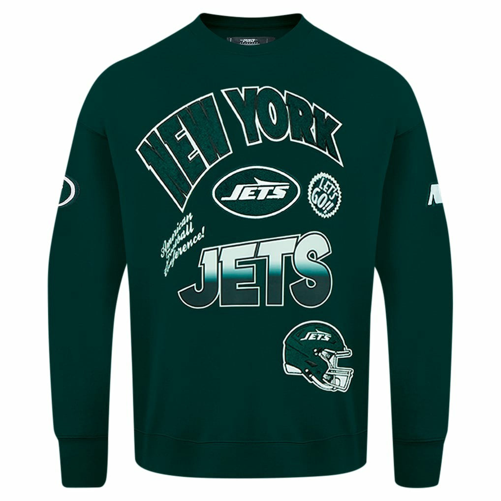NFL New York Jets Pro Standard Turn It Up Drop Shoulder Pullover Sweatshirt