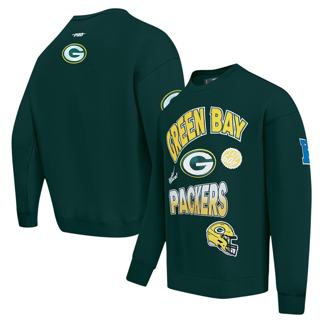 NFL Green Bay Packers Pro Standard Turn It Up Drop Shoulder Pullover Sweatshirt