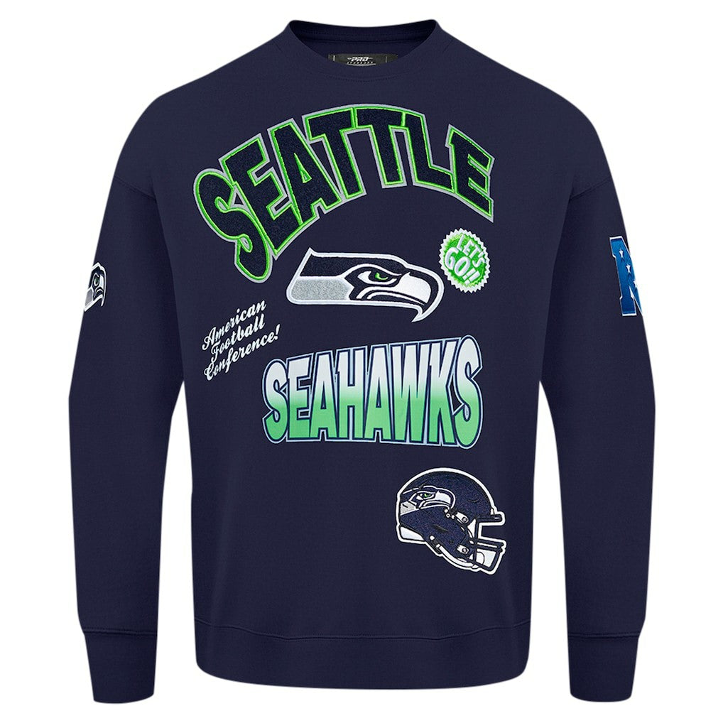 NFL Seattle Seahawks Pro Standard Turn It Up Drop Shoulder Pullover Sweatshirt
