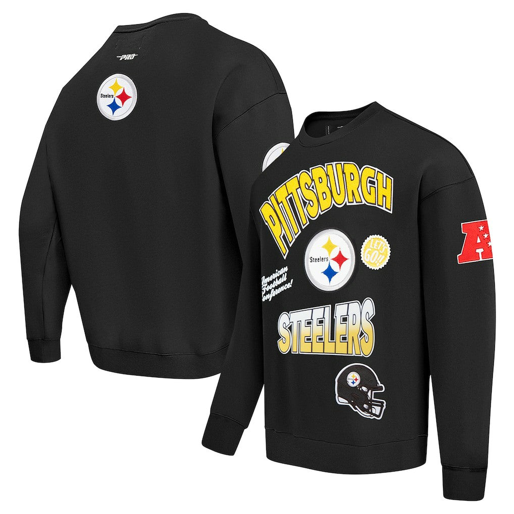 NFL Pittsburgh Steelers Pro Standard Turn It Up Drop Shoulder Pullover Sweatshirt
