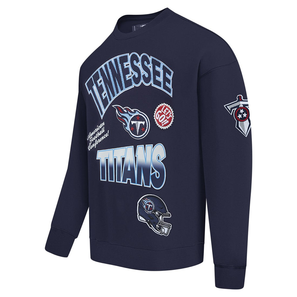 NFL Tennessee Titans Pro Standard Turn It Up Drop Shoulder Pullover Sweatshirt