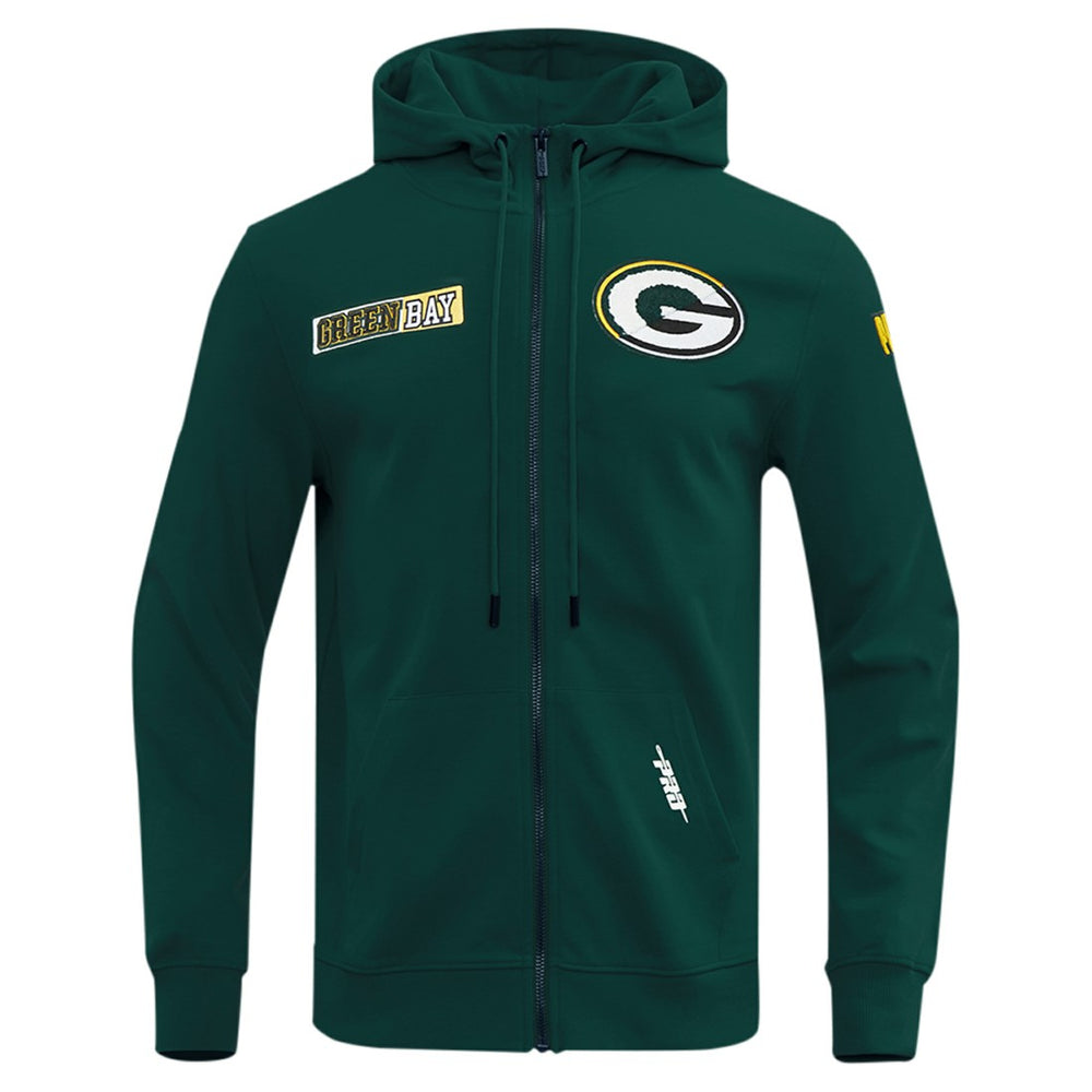 NFL Green Bay Packers Pro Standard Split Logo Double Knit Full-Zip Hoodie