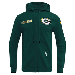 NFL Green Bay Packers Pro Standard Split Logo Double Knit Full-Zip Hoodie