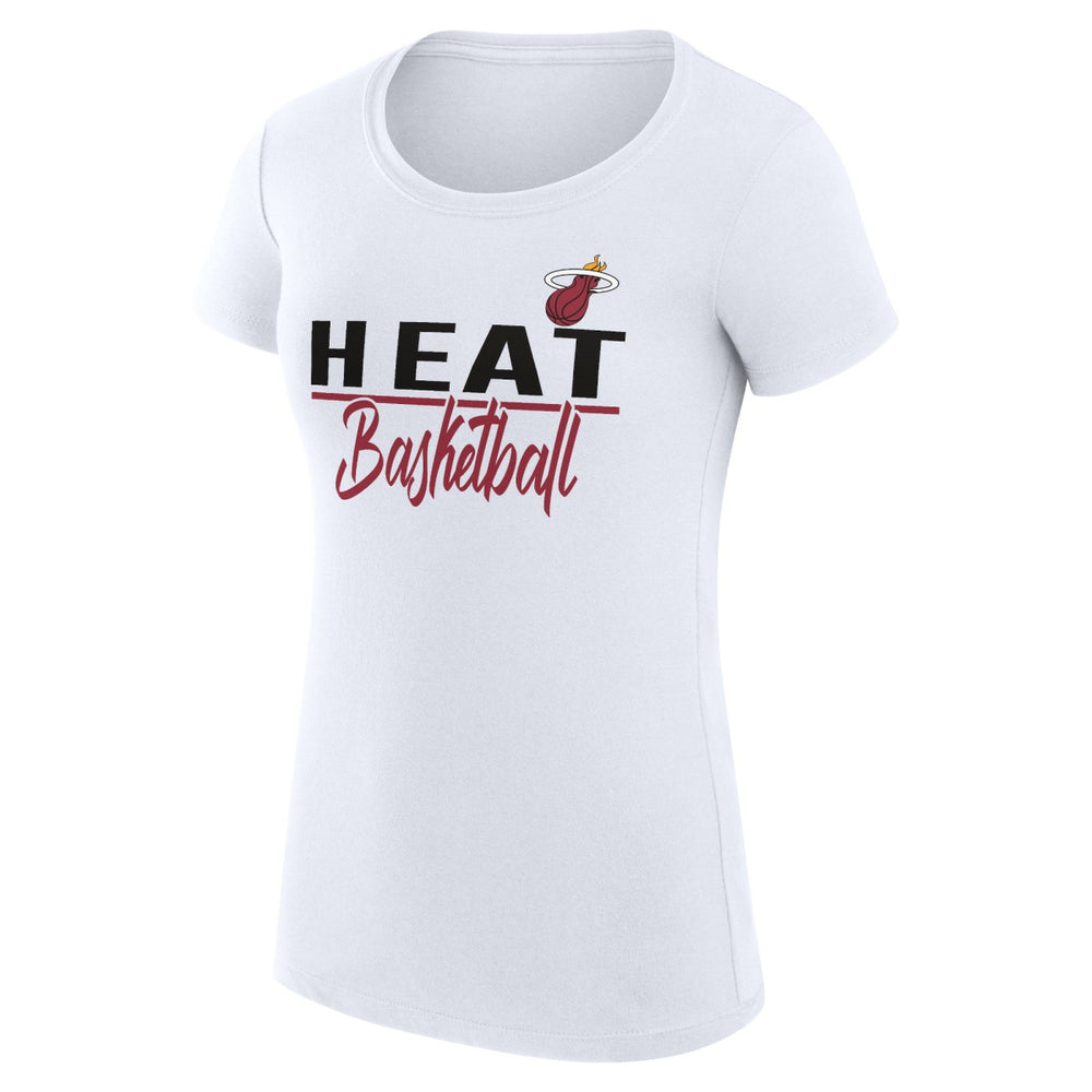 Miami Heat G-III 4Her by Carl Banks Women's Super-Slim Fit Lightweight Team Sport V-Neck T-Shirt - White discount