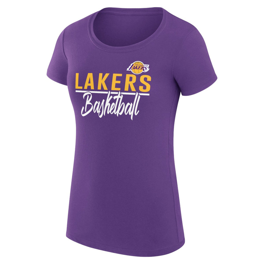 Los Angeles Lakers G-III 4Her by Carl Banks Women's Super-Slim Fit Lightweight Team Sport V-Neck T-Shirt - Purple discount