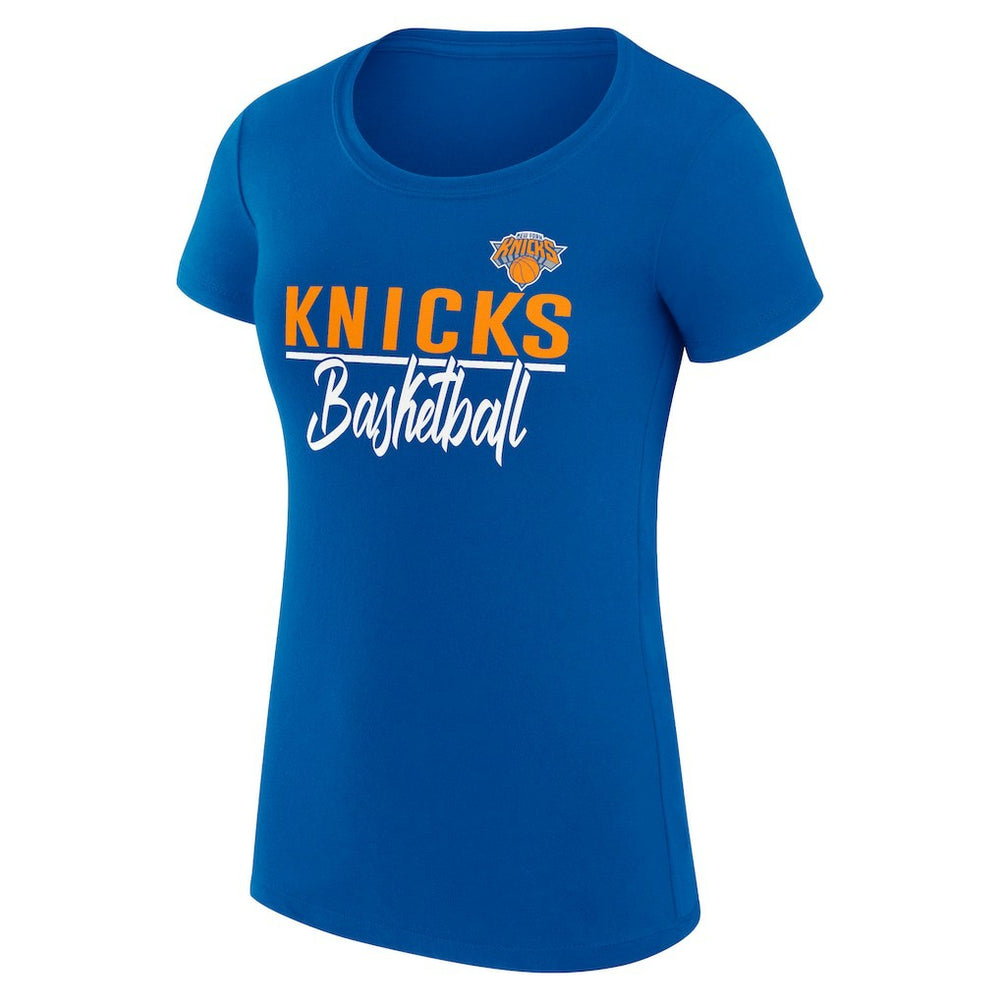 New York Knicks G-III 4Her by Carl Banks Women's Super-Slim Fit Lightweight Team Sport V-Neck T-Shirt - Blue discount
