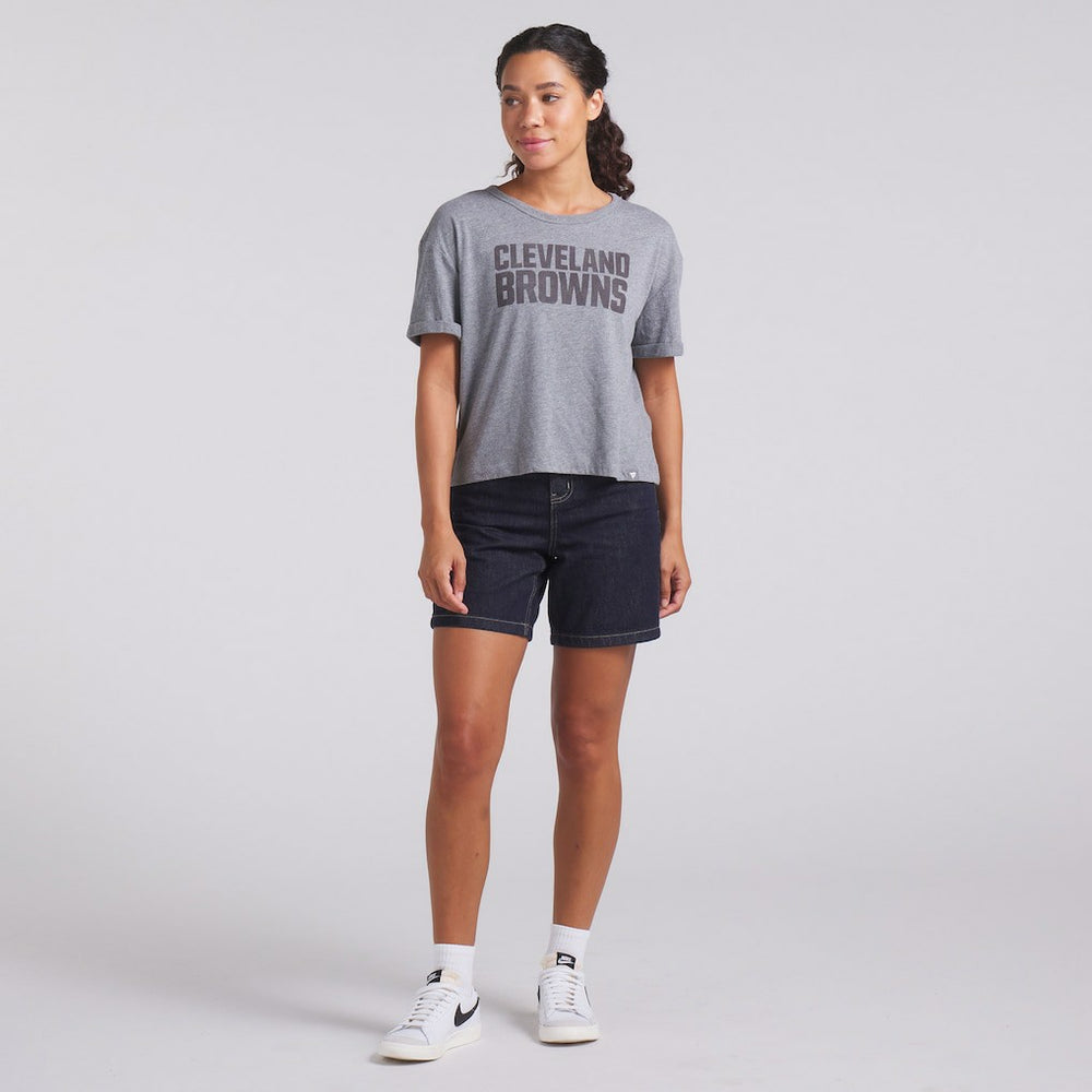 NFL Cleveland Browns Women's Swing Pass Tri-Blend Boxy T-Shirt
