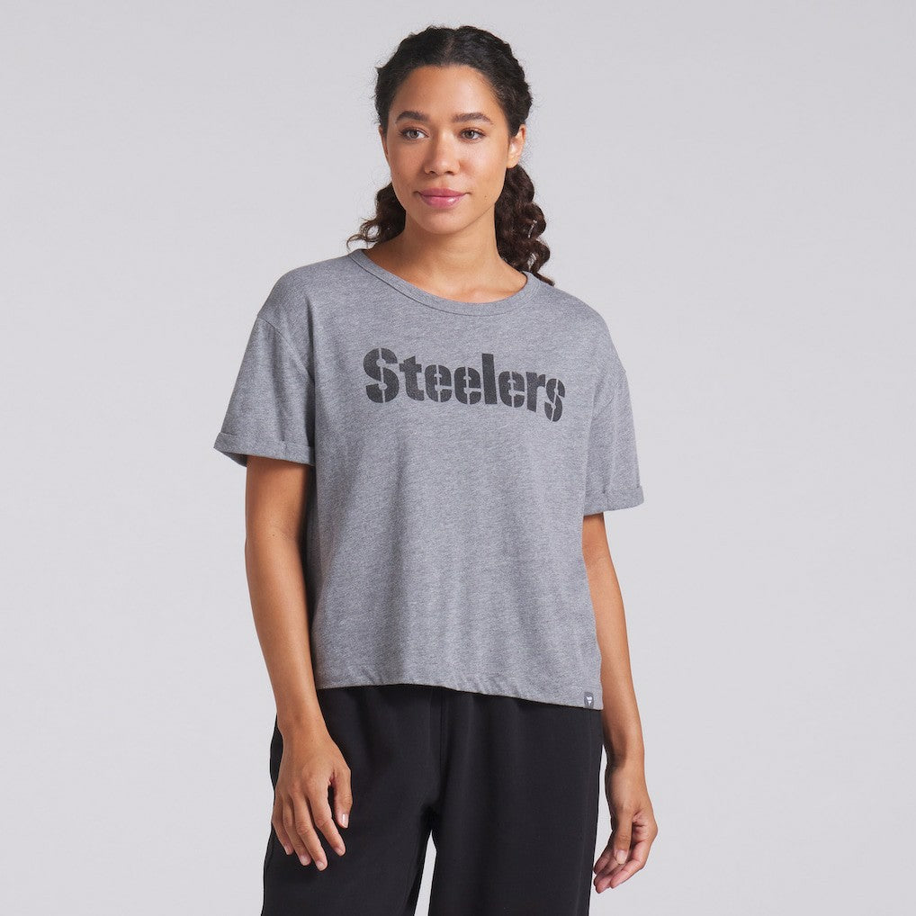 NFL Pittsburgh Steelers Women's Swing Pass Tri-Blend Boxy T-Shirt
