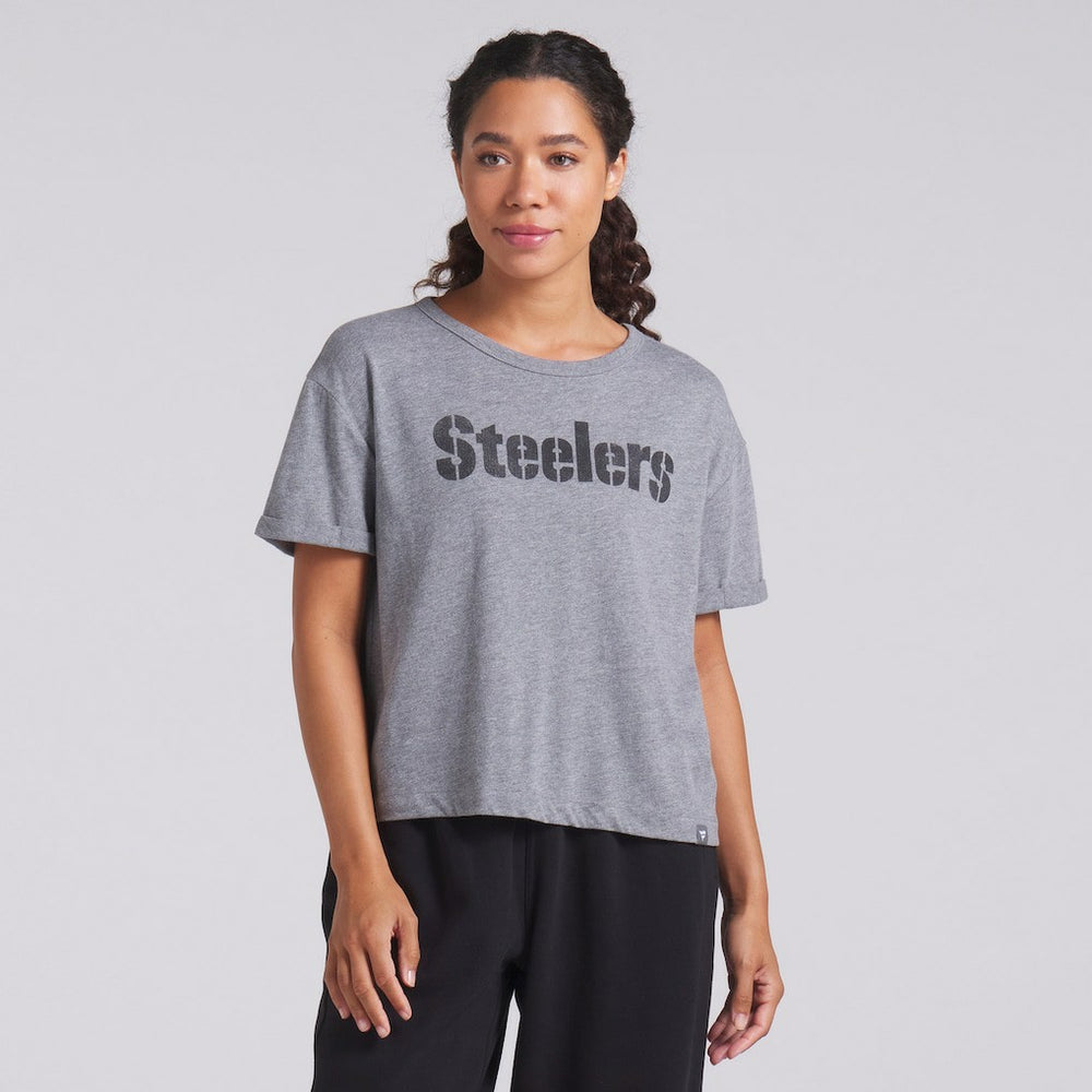 NFL Pittsburgh Steelers Women's Swing Pass Tri-Blend Boxy T-Shirt