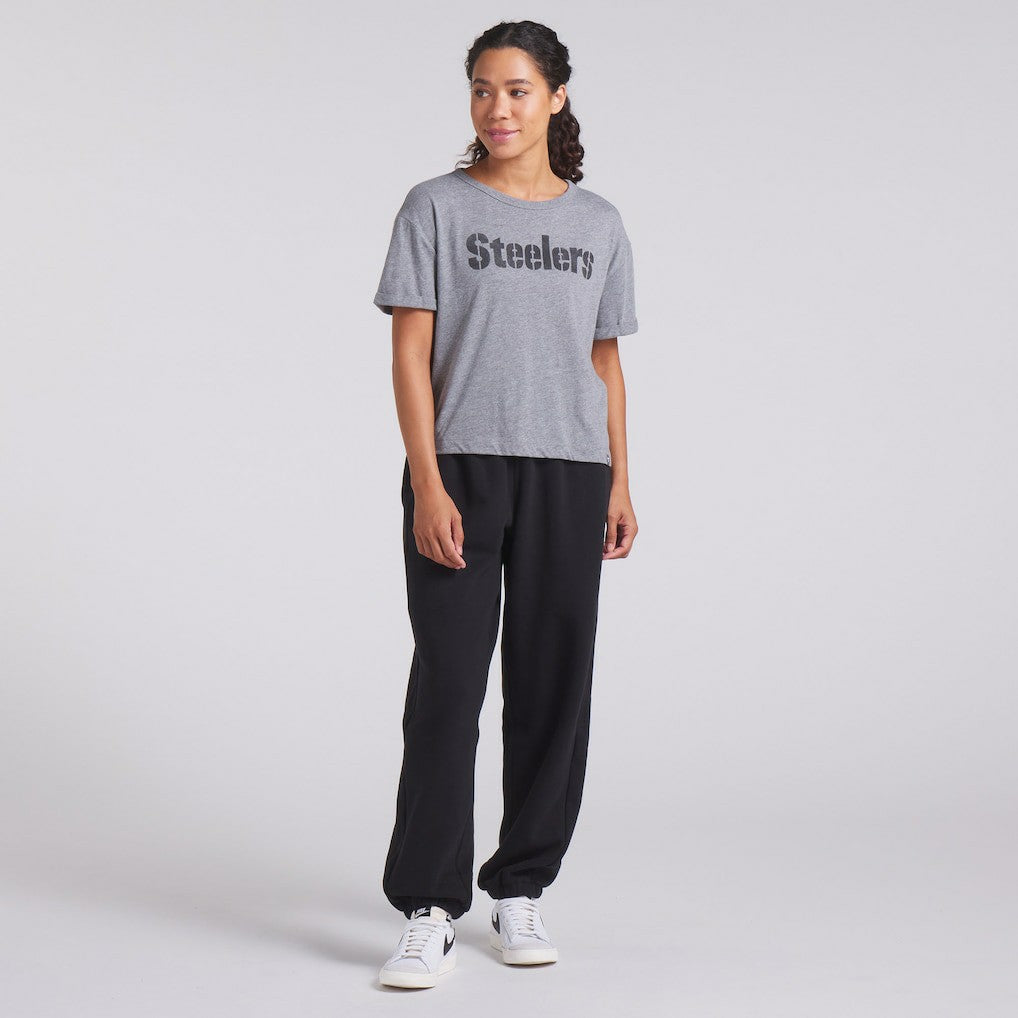 NFL Pittsburgh Steelers Women's Swing Pass Tri-Blend Boxy T-Shirt