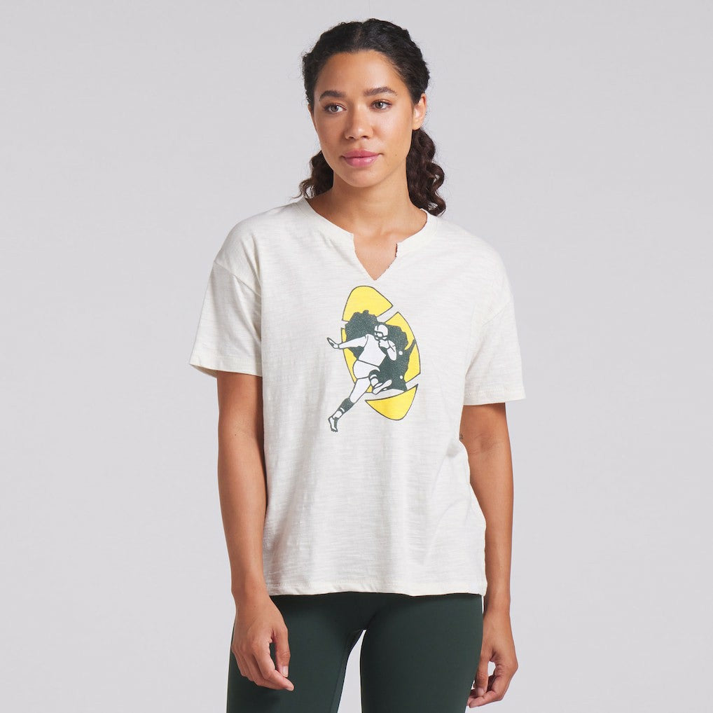 NFL Green Bay Packers Women's Trick Play Slub Boxy T-Shirt