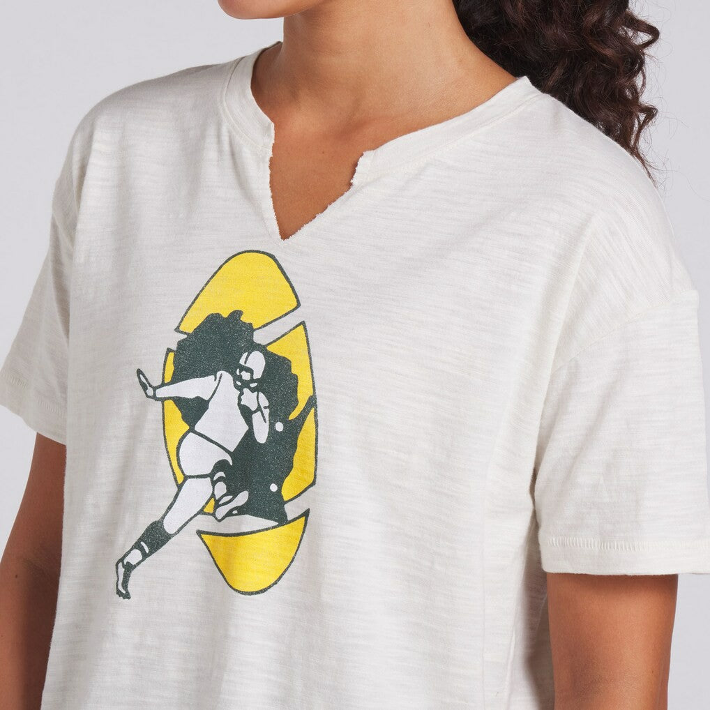 NFL Green Bay Packers Women's Trick Play Slub Boxy T-Shirt