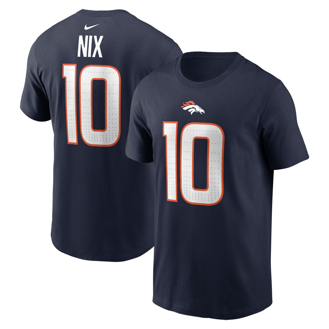 NFL Denver Broncos Bo Nix  Player Name & Number T-Shirt