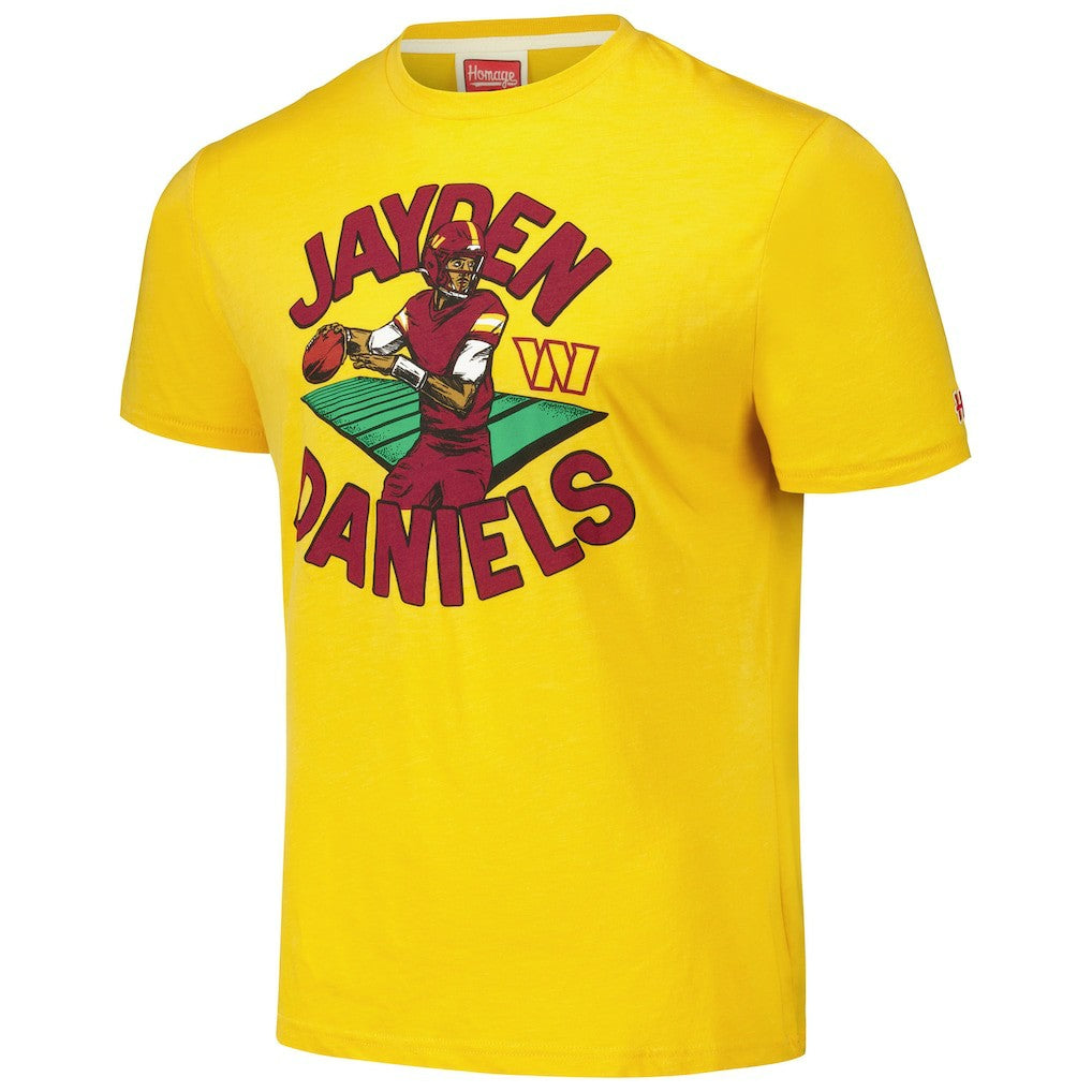 NFL Washington Commanders Jayden Daniels  Homage Unisex Caricature Player Tri-Blend T-Shirt