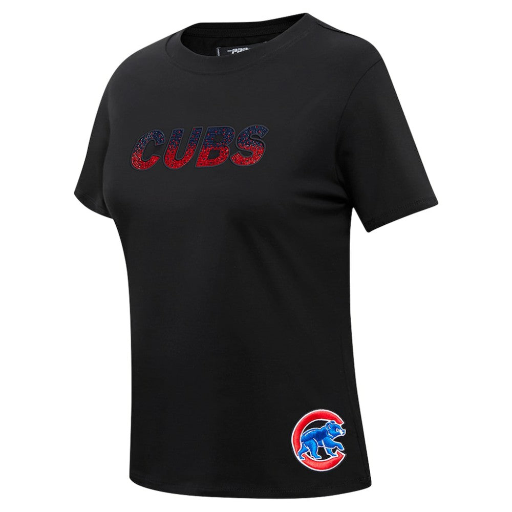 Chicago Cubs Pro Standard Women's Rhinestone Slim Fit T-Shirt - Black
