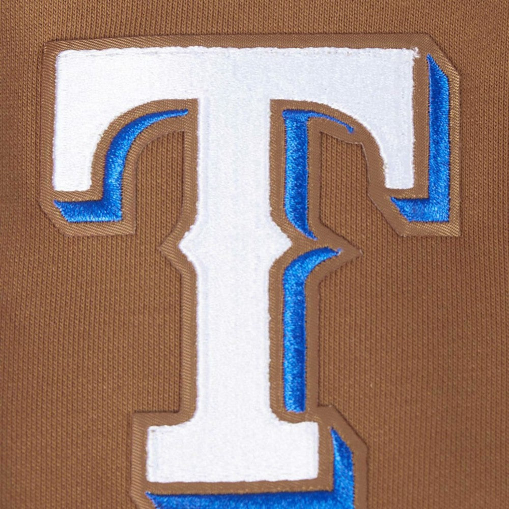 Texas Rangers Pro Standard Women's Paint The City Pullover Cropped Sweatshirt - Brown