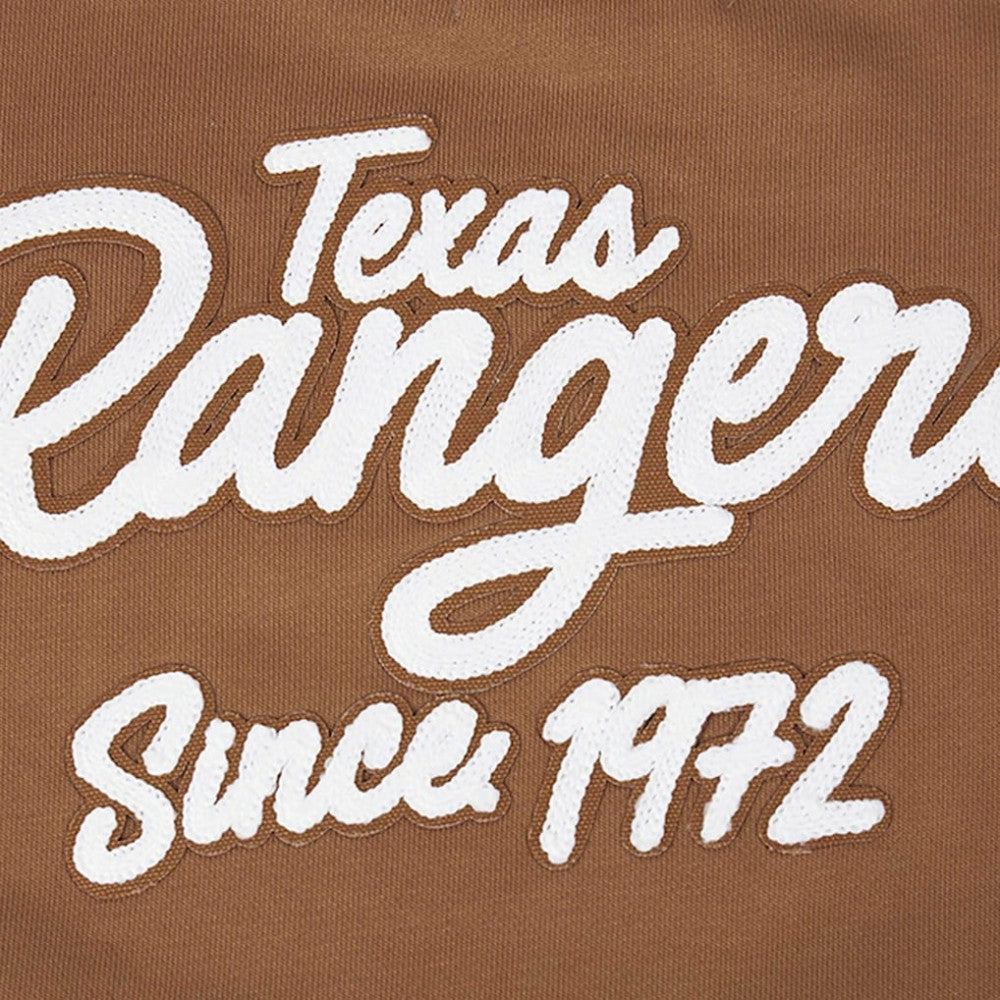 Texas Rangers Pro Standard Women's Paint The City Pullover Cropped Sweatshirt - Brown