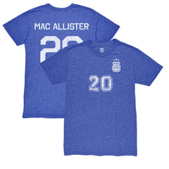 Alexis Mac Allister Argentina National Team 1863FC Retro Name & Number Tri-Blend T-Shirt / Soccer Sale