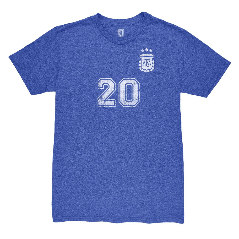 Alexis Mac Allister Argentina National Team 1863FC Retro Name & Number Tri-Blend T-Shirt / Soccer Sale