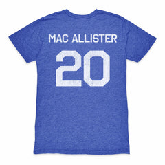 Alexis Mac Allister Argentina National Team 1863FC Retro Name & Number Tri-Blend T-Shirt / Soccer Sale