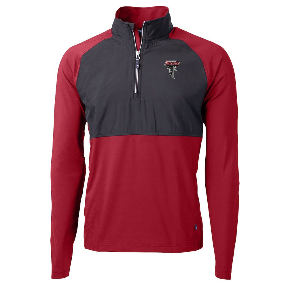 NFL Atlanta Falcons Cutter & Buck Adapt Eco Knit Hybrid Recycled Raglan DryTec Quarter-Zip Top