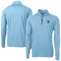 NFL Carolina Panthers Cutter & Buck Adapt Eco Knit Stretch Recycled Raglan Quarter-Zip DryTec Top