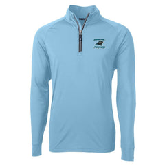 NFL Carolina Panthers Cutter & Buck Adapt Eco Knit Stretch Recycled Raglan Quarter-Zip DryTec Top