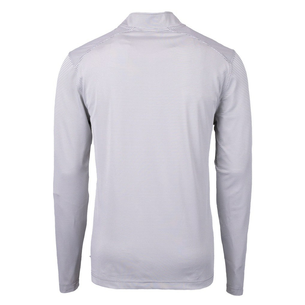 NFL Carolina Panthers Cutter & Buck Virtue Eco Pique Micro Stripe Recycled Quarter-Zip Jacket
