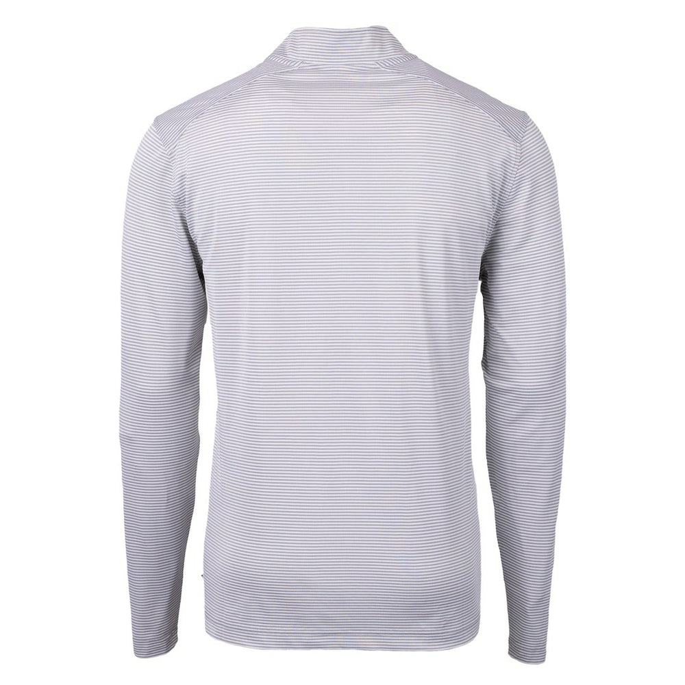 NFL Carolina Panthers Cutter & Buck Virtue Eco Pique Micro Stripe Recycled Quarter-Zip Jacket