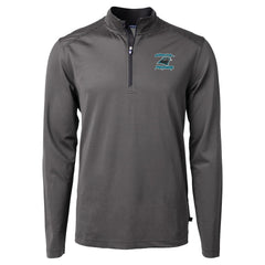 NFL Carolina Panthers Cutter & Buck Virtue Eco Pique Micro Stripe Recycled Quarter-Zip Jacket