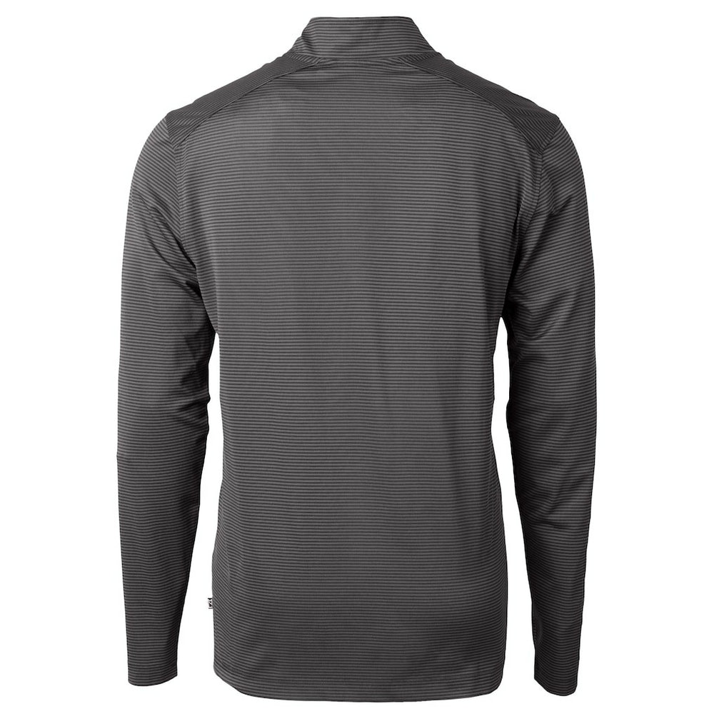 NFL Carolina Panthers Cutter & Buck Virtue Eco Pique Micro Stripe Recycled Quarter-Zip Jacket