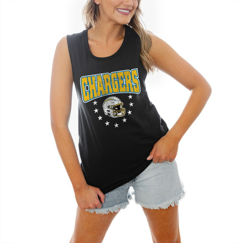 NFL Los Angeles Chargers Gameday Couture Women's Baby You're A Star Racerback Scoop Neck Tapered Tank Top