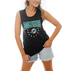 NFL Miami Dolphins Gameday Couture Women's Baby You're A Star Racerback Scoop Neck Tapered Tank Top