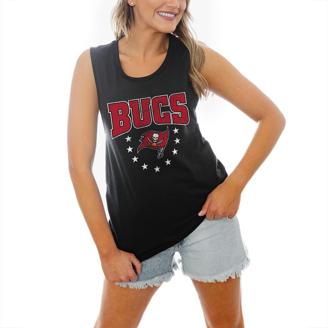 NFL Tampa Bay Buccaneers Gameday Couture Women's Baby You're A Star Racerback Scoop Neck Tapered Tank Top