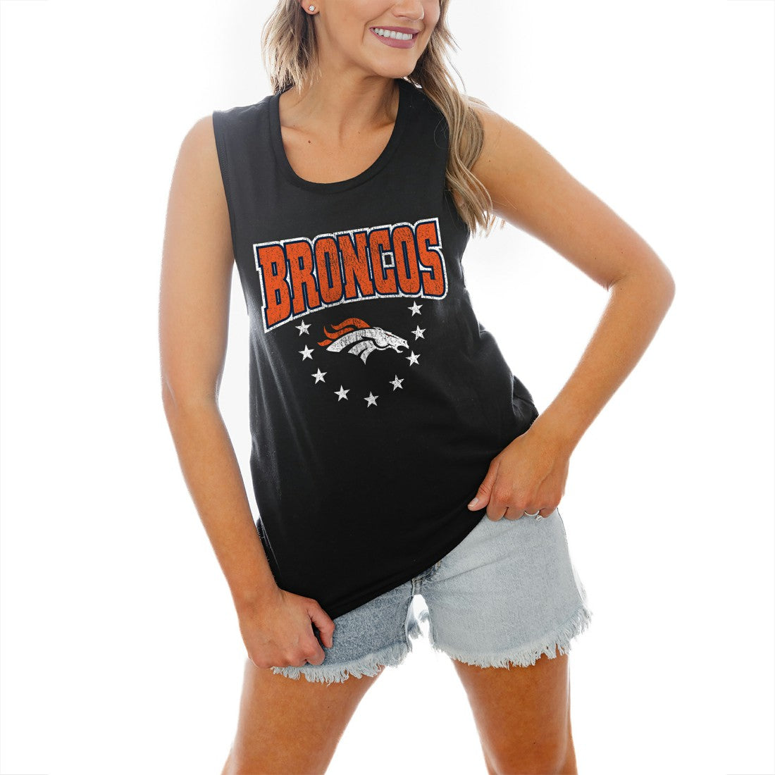 NFL Denver Broncos Gameday Couture Women's Baby You're A Star Racerback Scoop Neck Tapered Tank Top