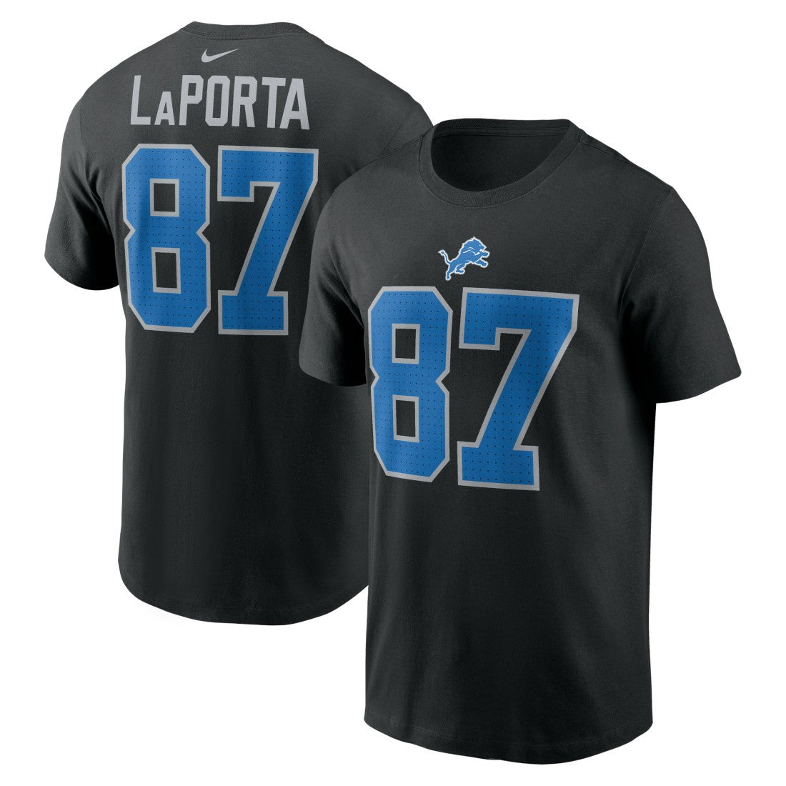 NFL Detroit Lions Sam LaPorta  Name & Number T-Shirt