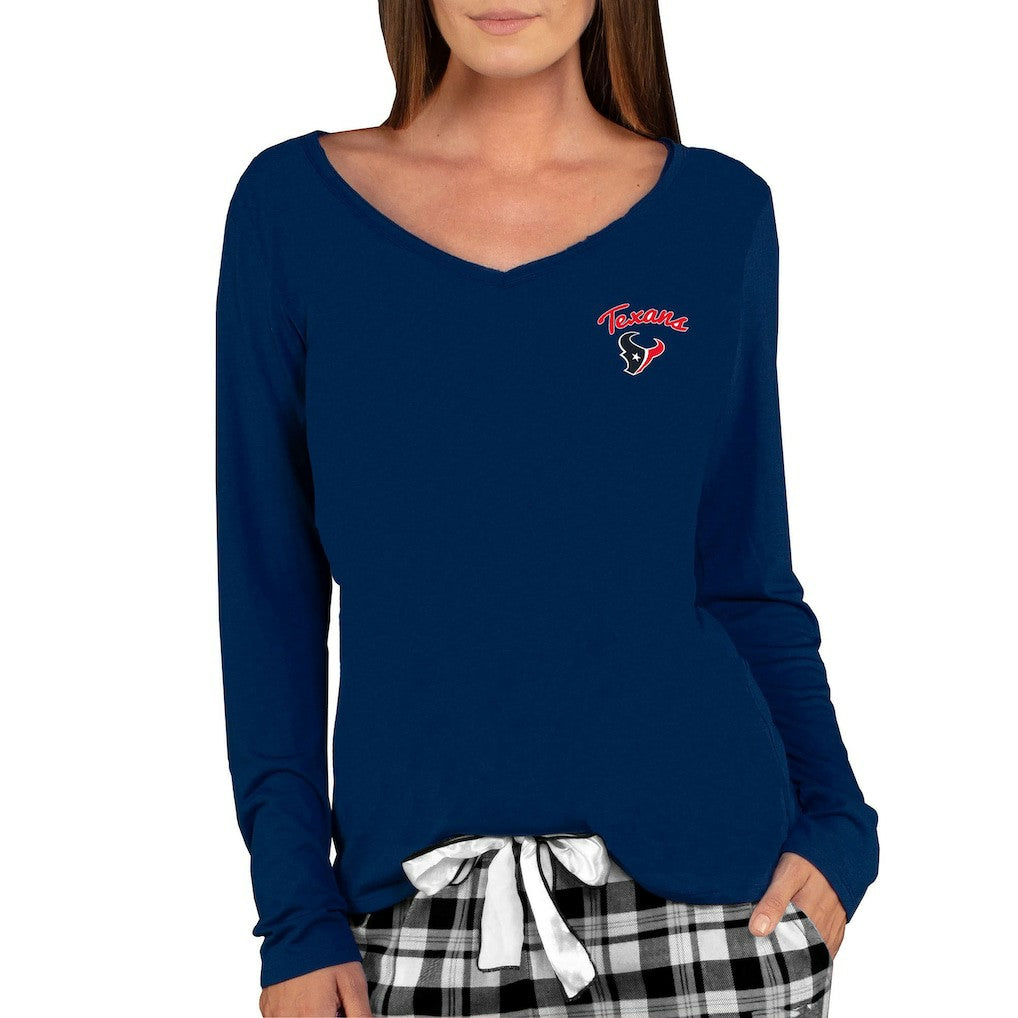 NFL Houston Texans Concepts Sport Women's Marathon Long Sleeve V-Neck Top
