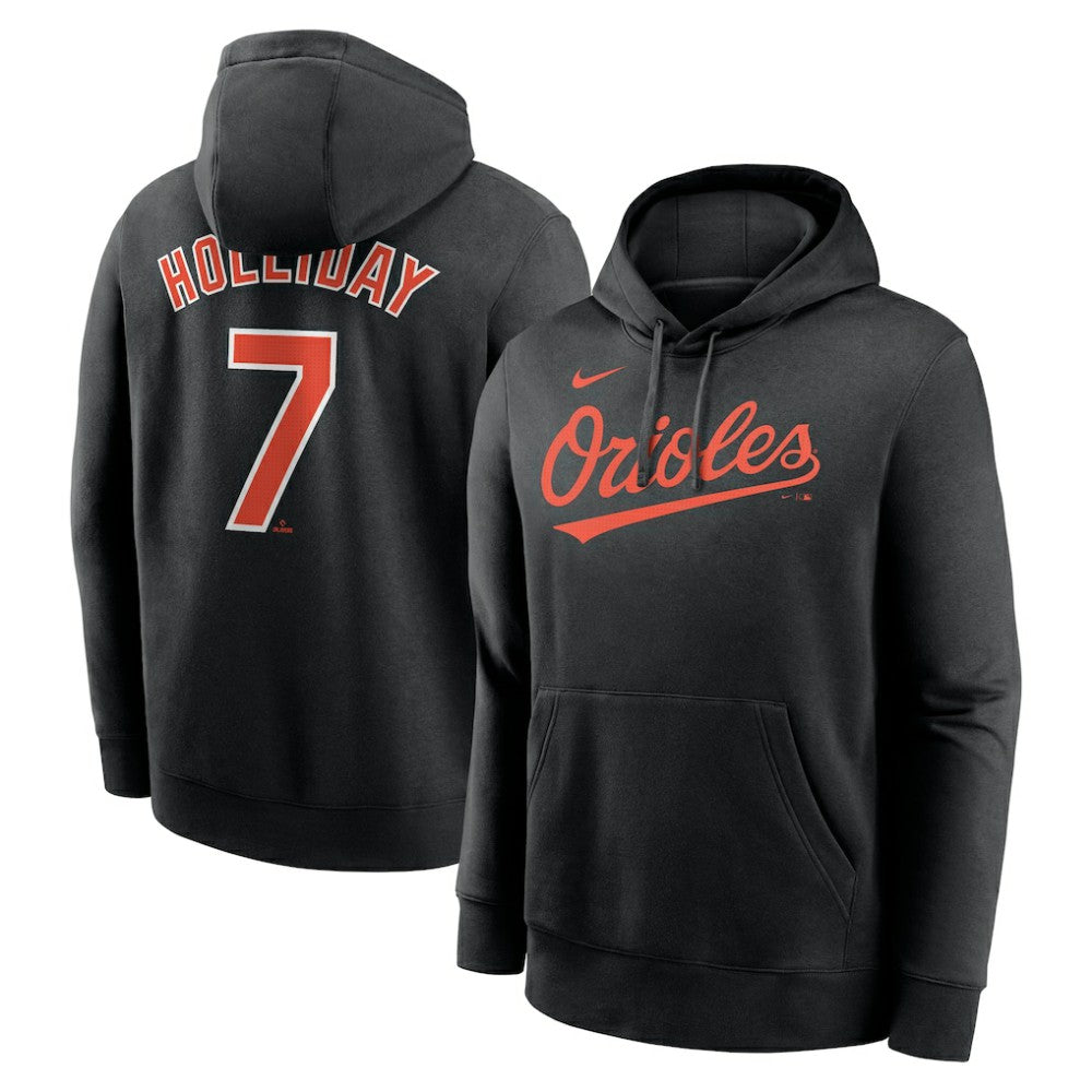 Jackson Holliday Baltimore Orioles Player Name & Number Club Fleece Pullover Hoodie - Black | Nike