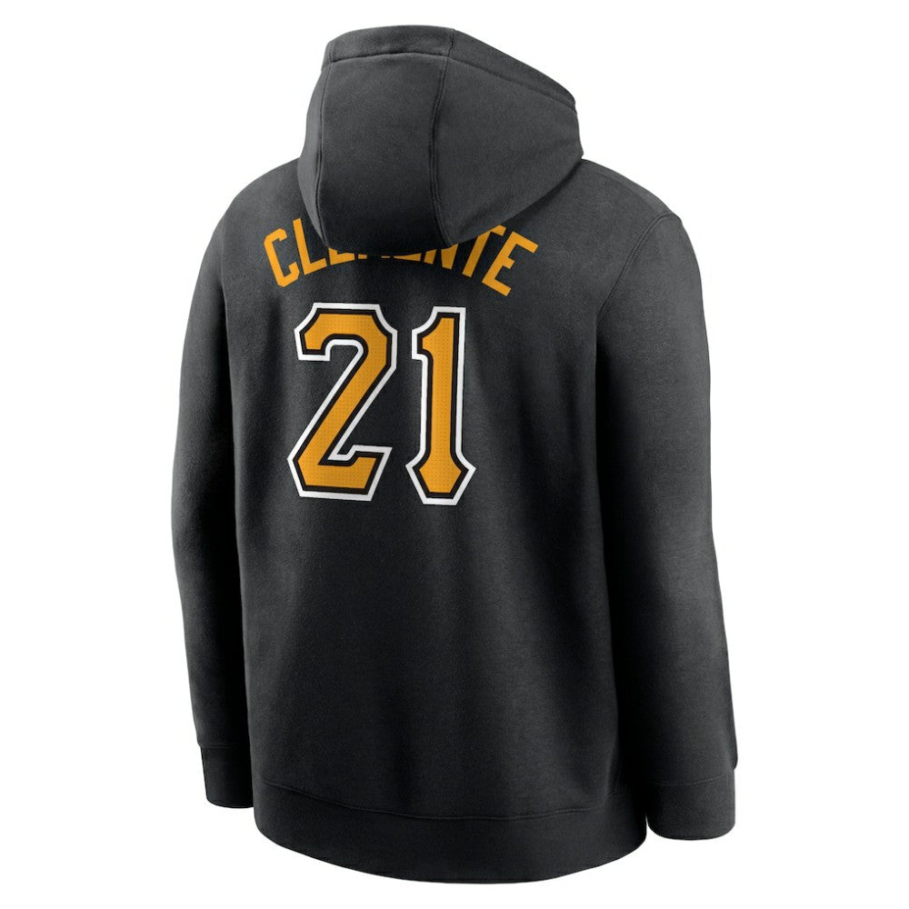 Roberto Clemente Pittsburgh Pirates Player Name & Number Club Pullover Hoodie - Black | Nike