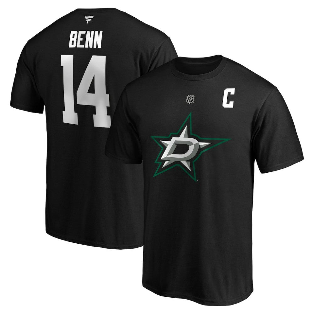 Jamie Benn Dallas Stars Fanatics Authentic Stack Name & Number T-Shirt